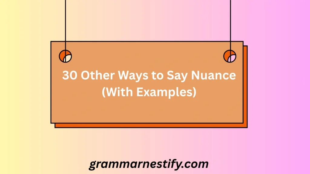 Other Ways to Say Nuance