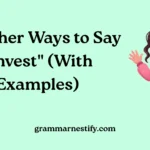 Other Ways to Say "Invest''