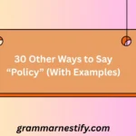 Other Ways to Say “Policy”