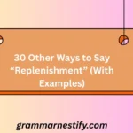 Other Ways to Say “Replenishment”
